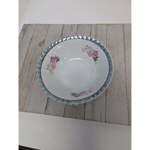 VIntage Yamatsu Lusterware Bowl Scallop Edge Floral Porcelain 7” Japan